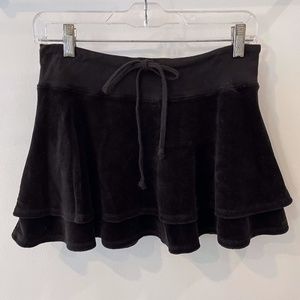 Black Juicy Couture Velour Layered Mini Skirt P